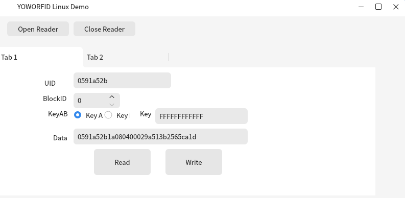 友我讀卡器linux演示程序
